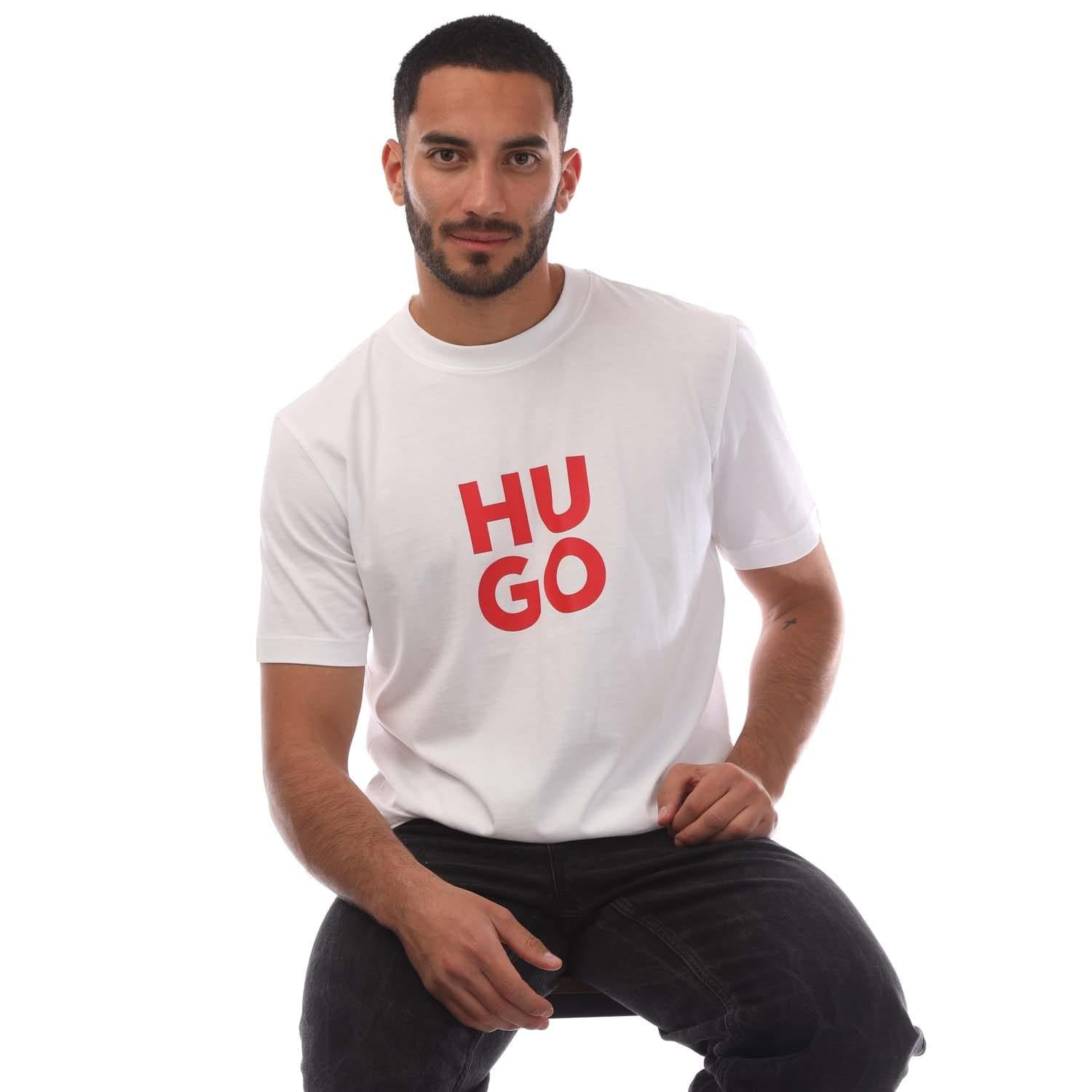 White - Lifestyle - Hugo Mens Daltorip T-Shirt
