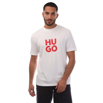 White - Front - Hugo Mens Daltorip T-Shirt