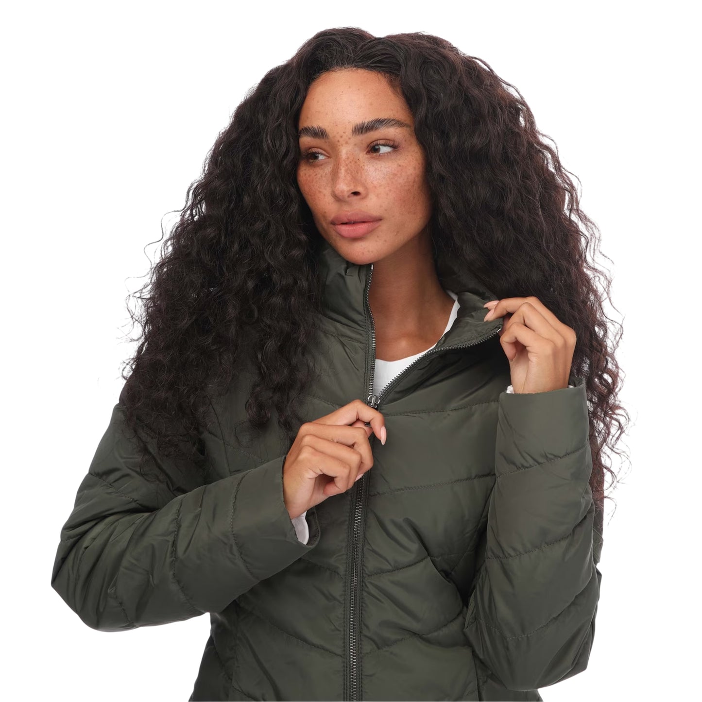 Khaki Green - Side - Ted Baker Womens-Ladies Renika Short Puffer Jacket