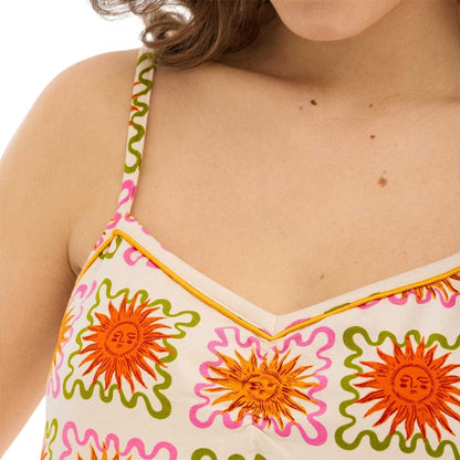 Yellow - Side - Chelsea Peers Womens-Ladies Cami Pyjama Set