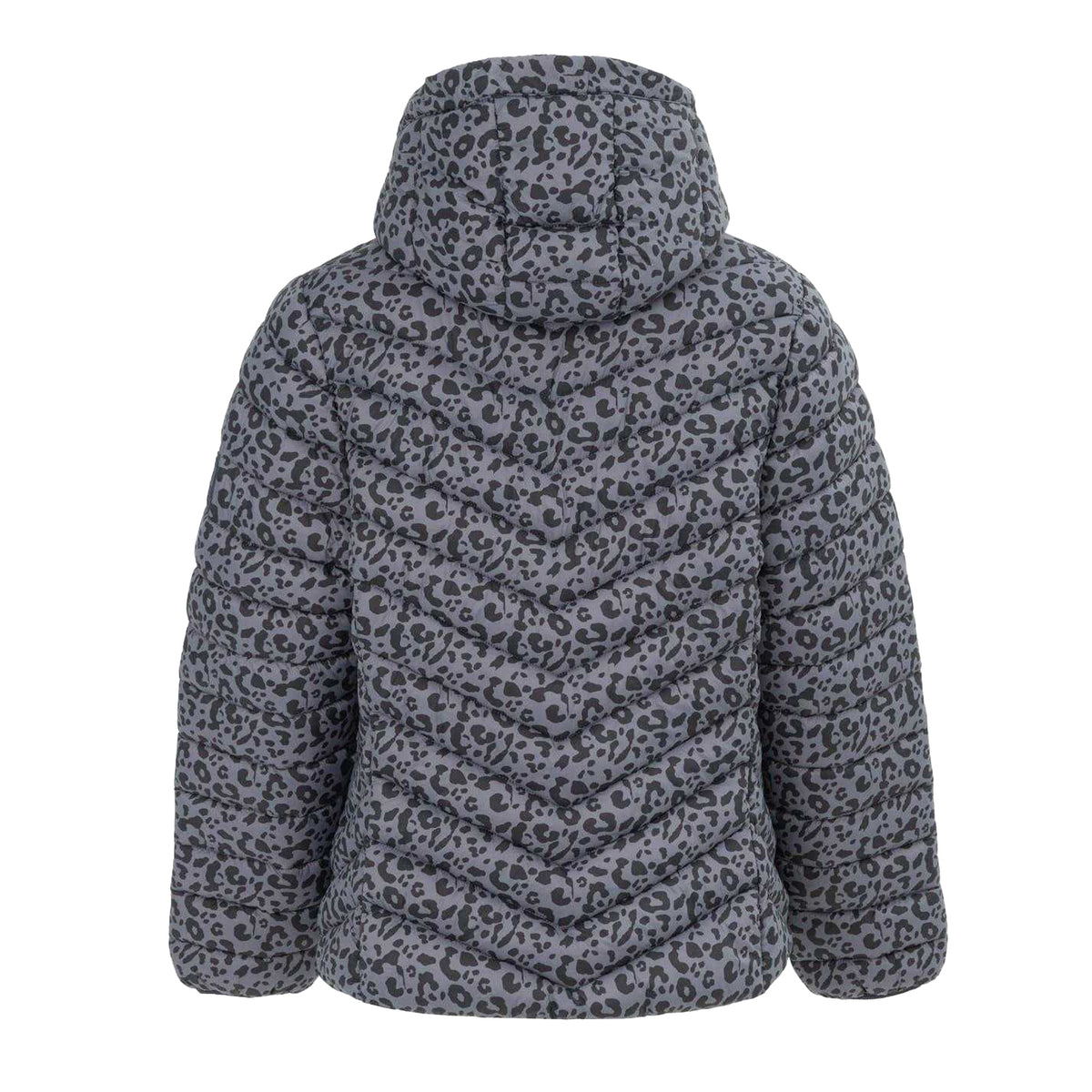 Grey - Back - SoulCal Womens-Ladies Bubble Animal Print Nylon Puffer Jacket
