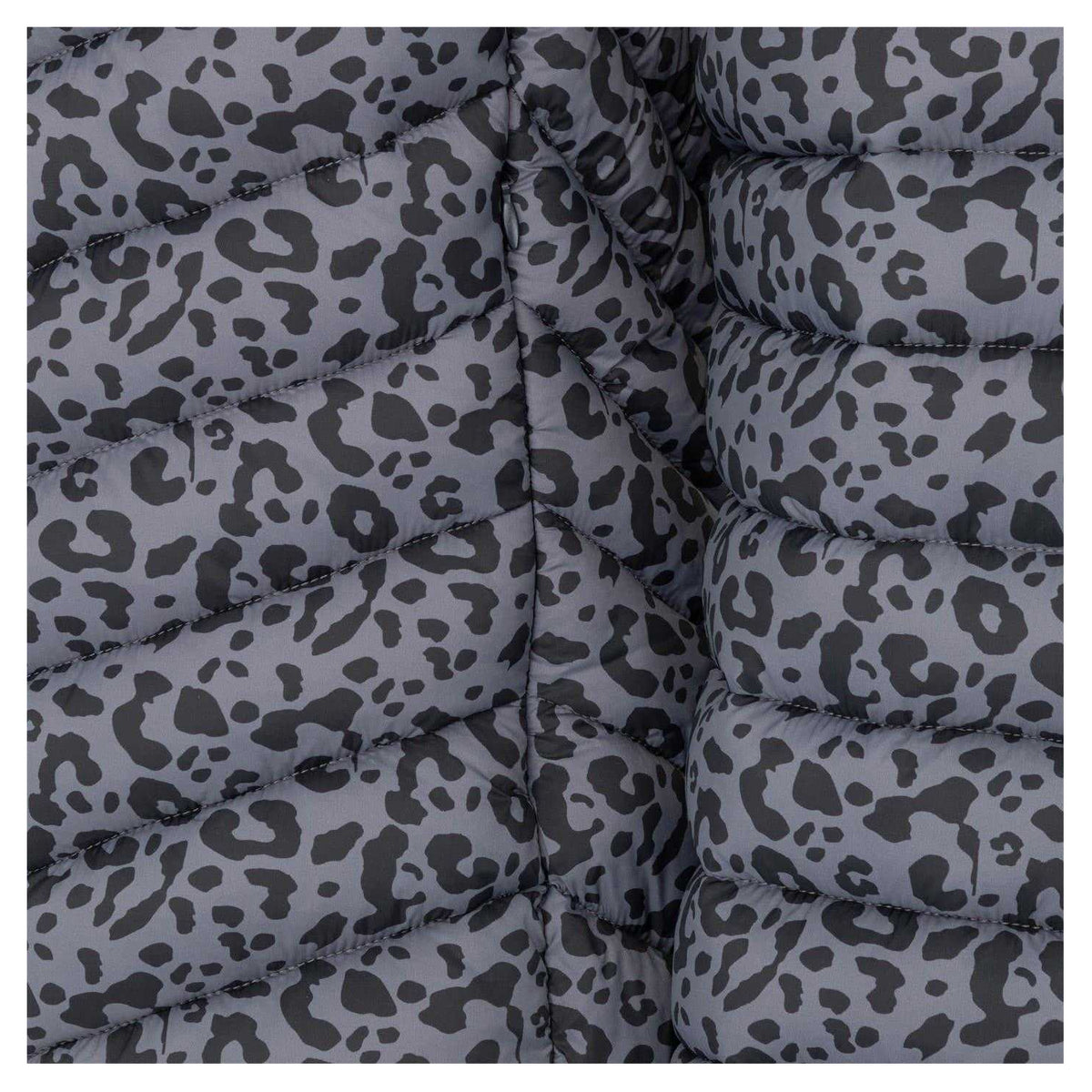 Grey - Pack Shot - SoulCal Womens-Ladies Bubble Animal Print Nylon Puffer Jacket