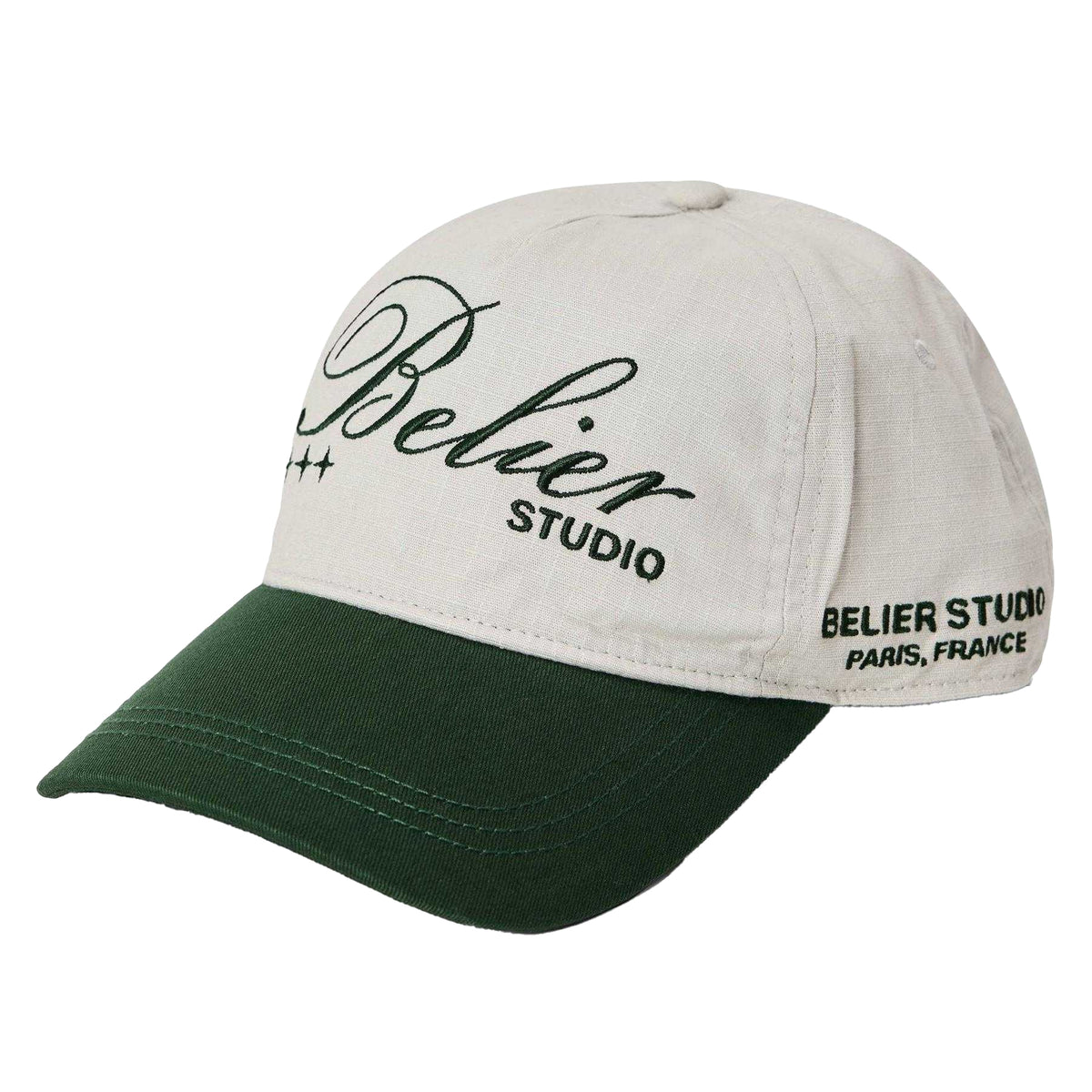 White-Green - Front - Belier Cotton Baseball Cap