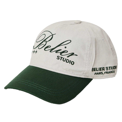White-Green - Front - Belier Cotton Baseball Cap