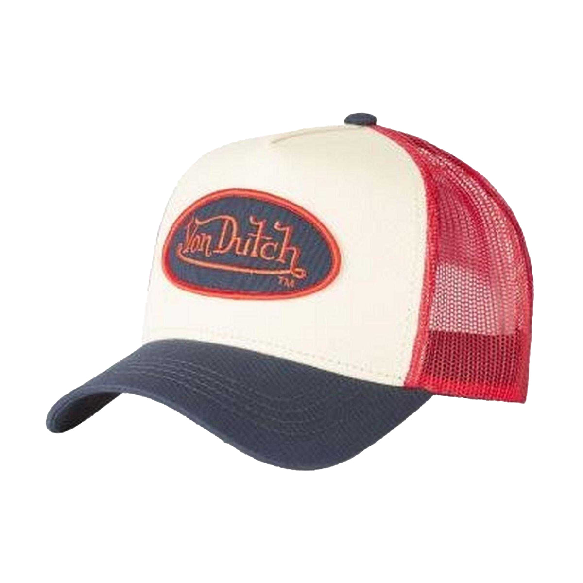 Red - Front - Von Dutch Mens Embroidered Logo Trucker Cap