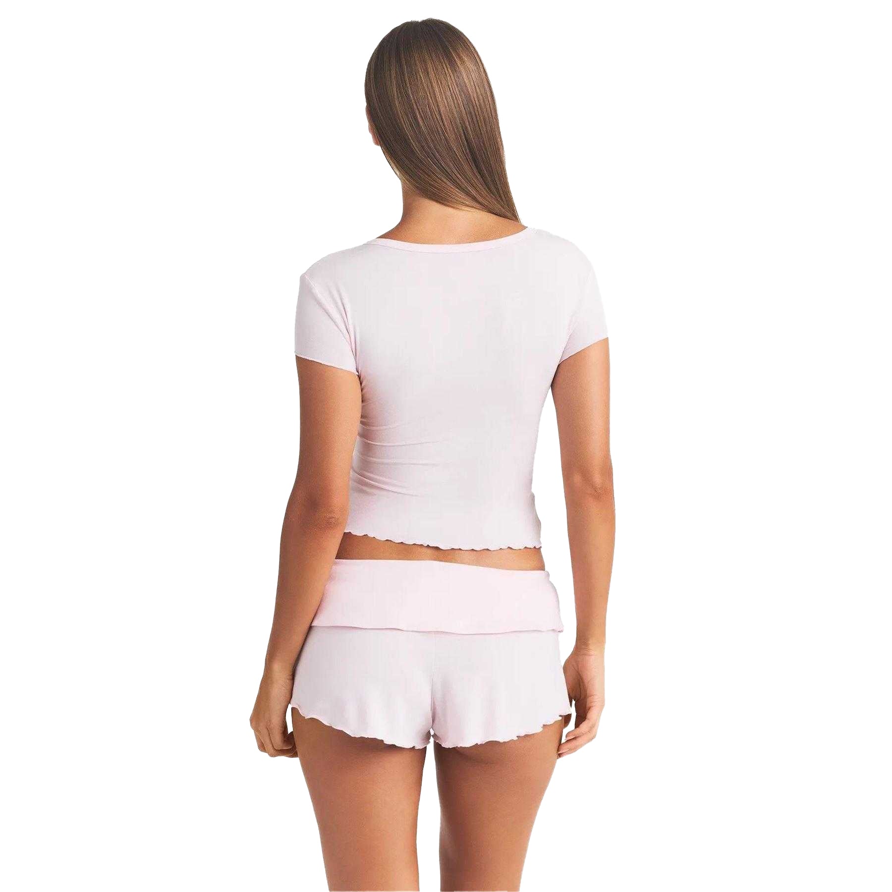 Barely Pink - Back - Skims Womens-Ladies Short Pyjama Set