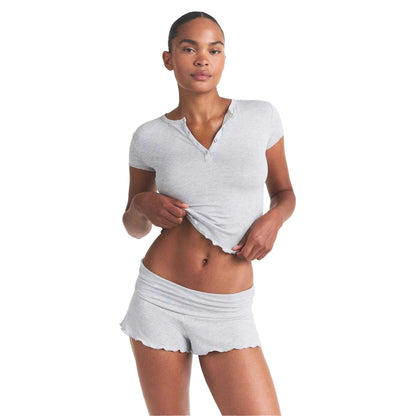 Heather Grey - Front - Skims Womens-Ladies Short Pyjama Set