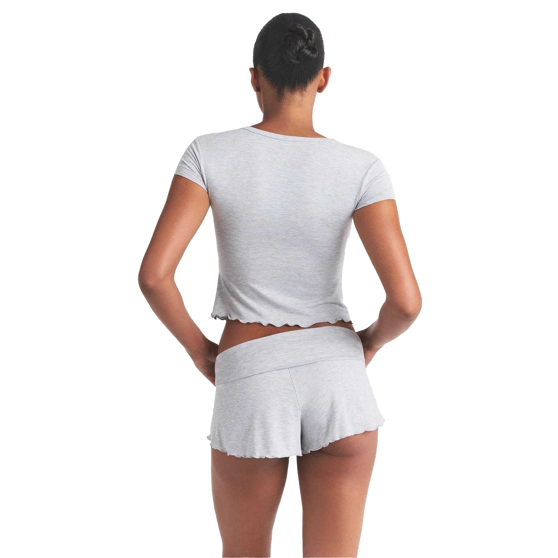 Heather Grey - Back - Skims Womens-Ladies Short Pyjama Set