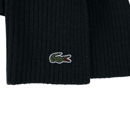Green - Back - Lacoste Rectangular Wool Ribbed Scarf
