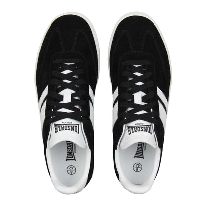 Black - Side - Lonsdale Mens Hayes Suede Trainers