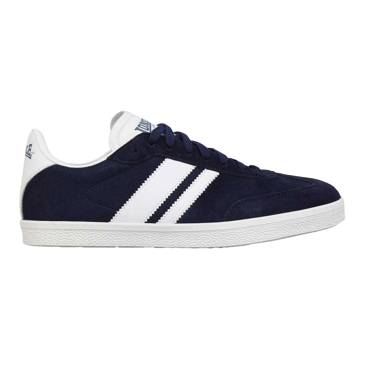 Navy-White - Front - Lonsdale Mens Hayes Suede Trainers