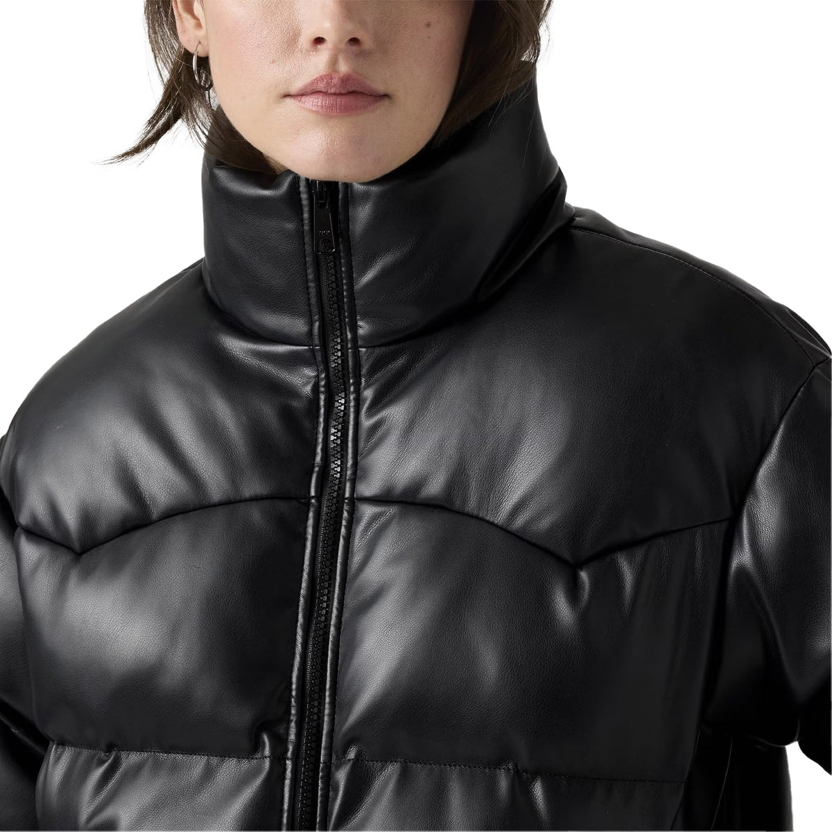 Black Night - Side - Levis Womens-Ladies Solid Puffer Jacket