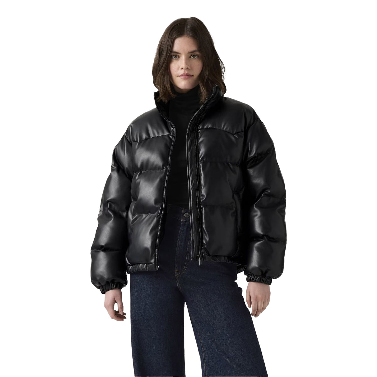 Black Night - Lifestyle - Levis Womens-Ladies Solid Puffer Jacket