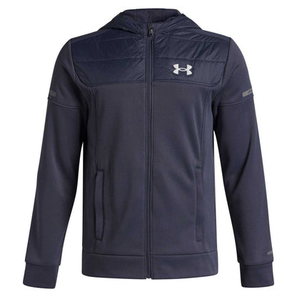 Frost Gray - Front - Under Armour Childrens-Kids Solid Hooded Regular Jacket