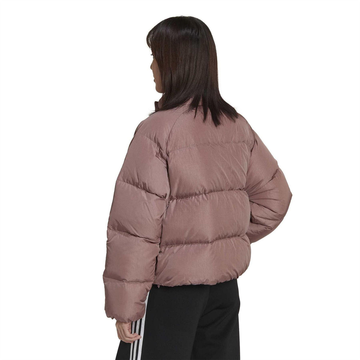 Wonder Mauve - Back - Adidas Womens-Ladies 3 Stripes Reflective Detail Down Jacket