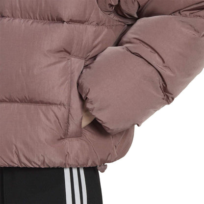 Wonder Mauve - Pack Shot - Adidas Womens-Ladies 3 Stripes Reflective Detail Down Jacket