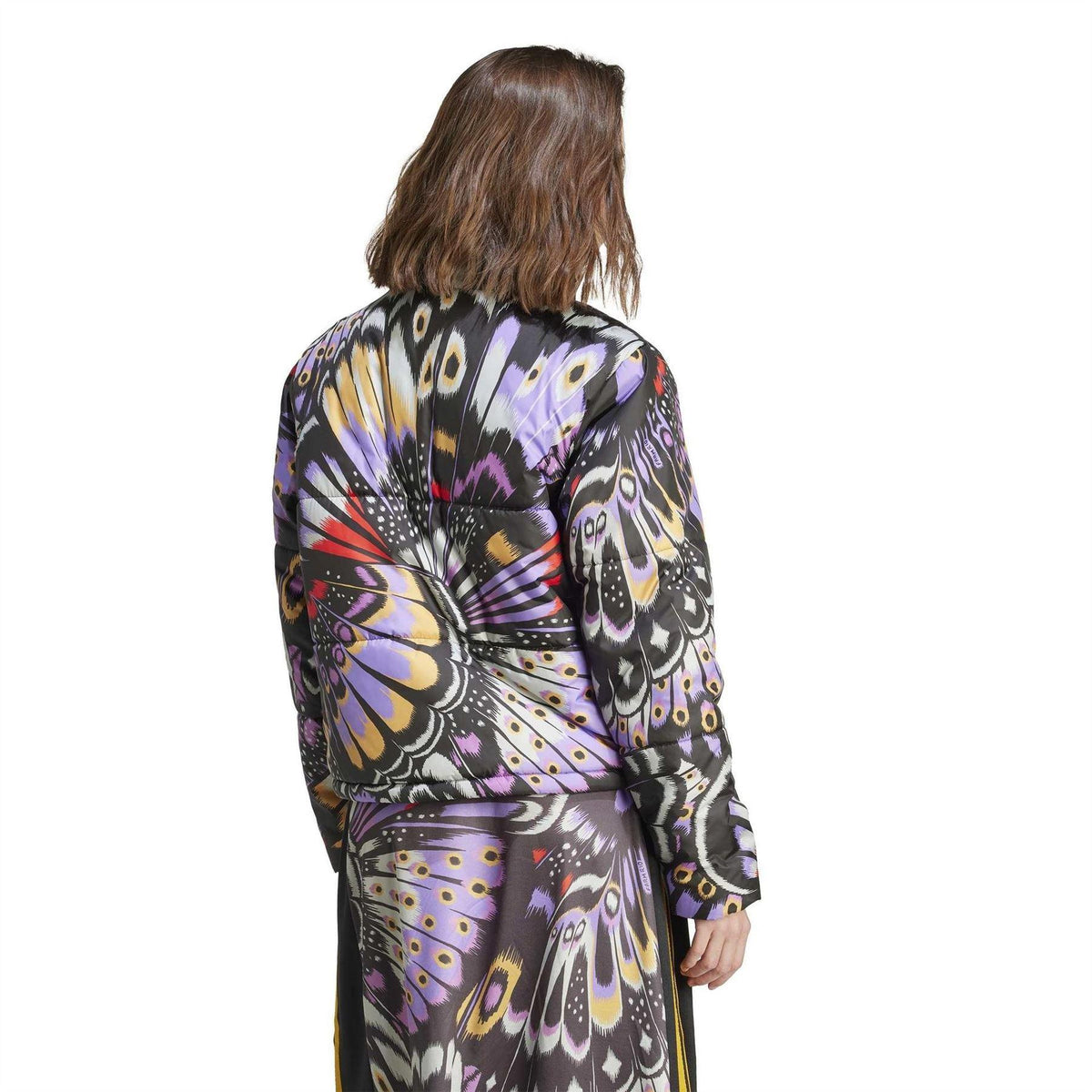 Black - Back - Adidas Womens-Ladies Farm Butterfly Puffer Jacket
