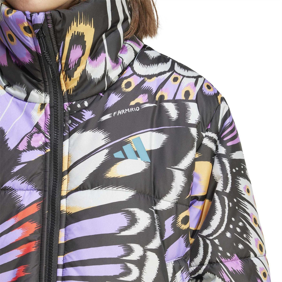 Black - Side - Adidas Womens-Ladies Farm Butterfly Puffer Jacket