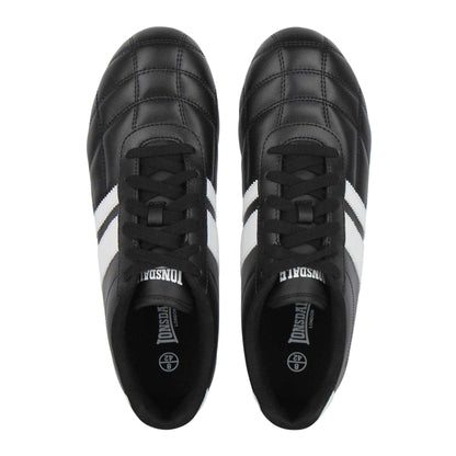 Black - Side - Lonsdale Mens Brent Leather Trainers