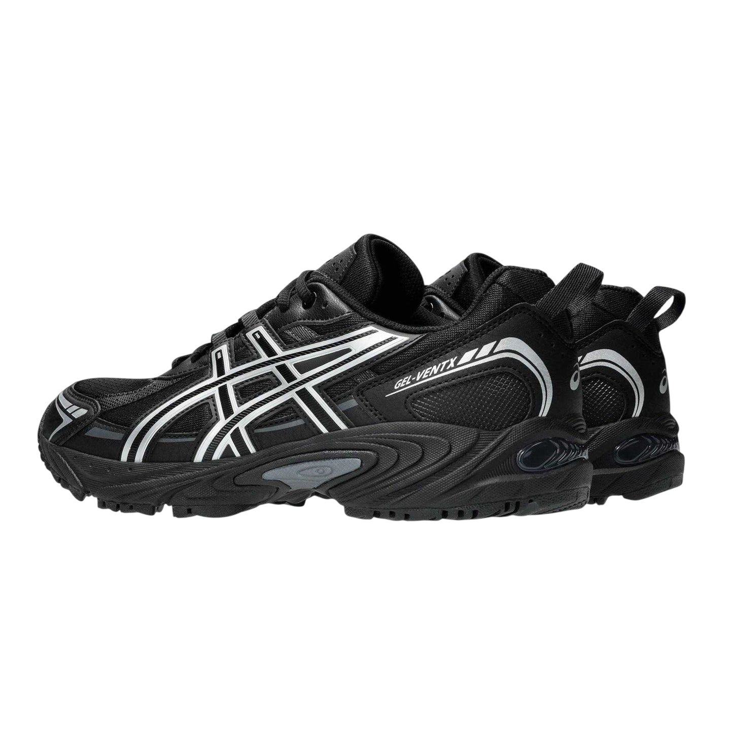 Black-Silver - Back - Asics Mens Ventx Gel Trainers