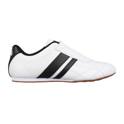 White - Front - Lonsdale Mens Brent Leather Slip-on Trainers