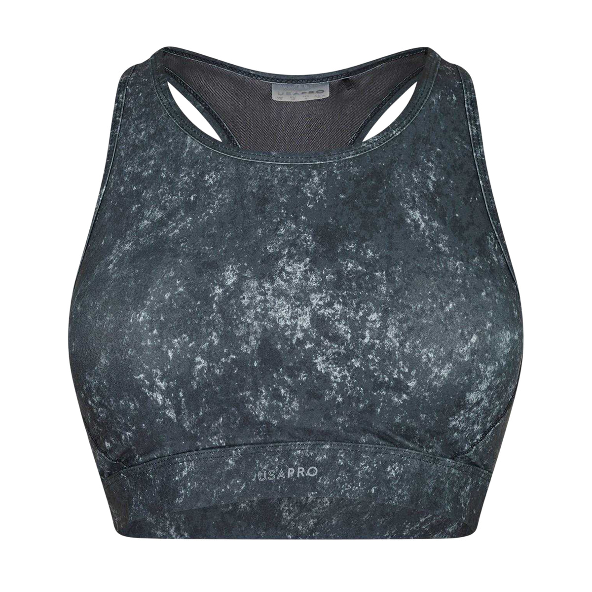 Black Print - Front - USA Pro Womens-Ladies Racerback Sports Bra