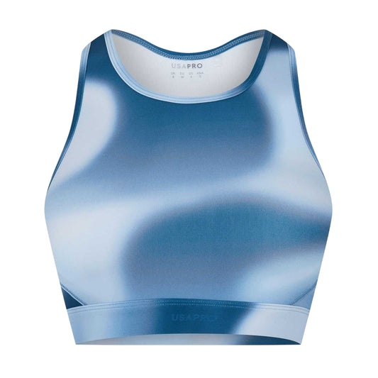 Blue - Front - USA Pro Womens-Ladies Core Ombre Sports Bra