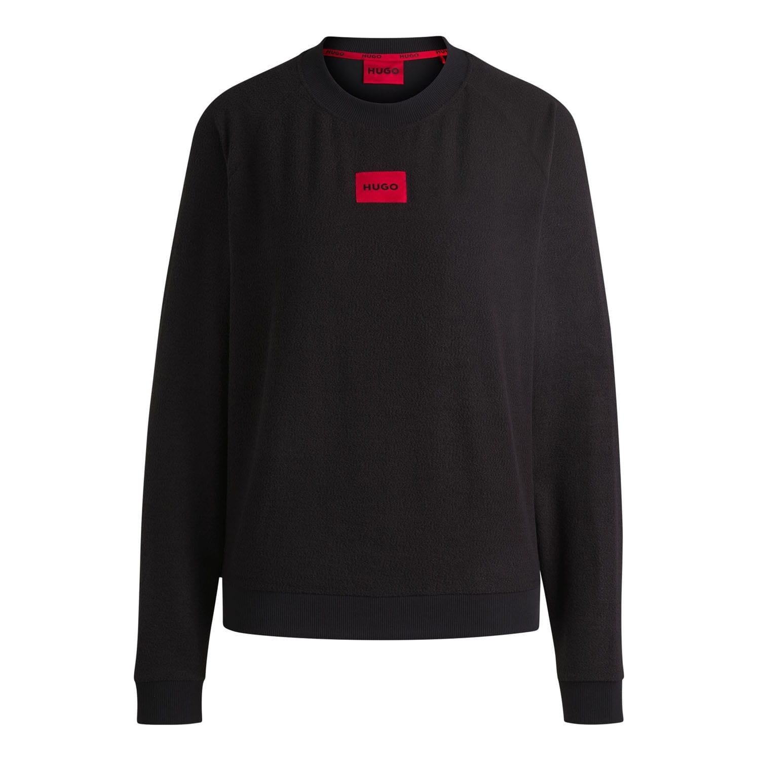 Black - Front - Hugo Womens-Ladies Snoozie Lounge Sweatshirt