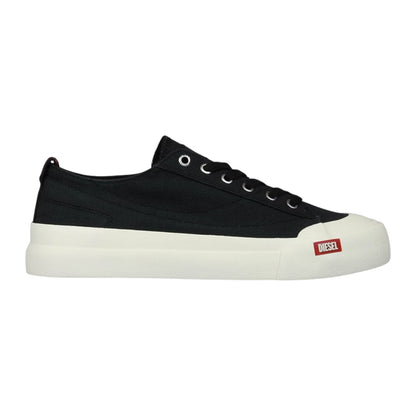 White - Front - Diesel Mens S-Athos Canvas Low Cut Trainers