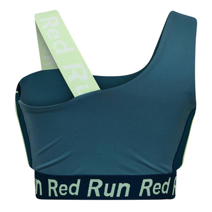 Green - Back - Red Run Womens-Ladies Skyline Colour Block Sports Bra