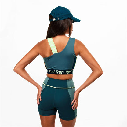 Green - Lifestyle - Red Run Womens-Ladies Skyline Colour Block Sports Bra