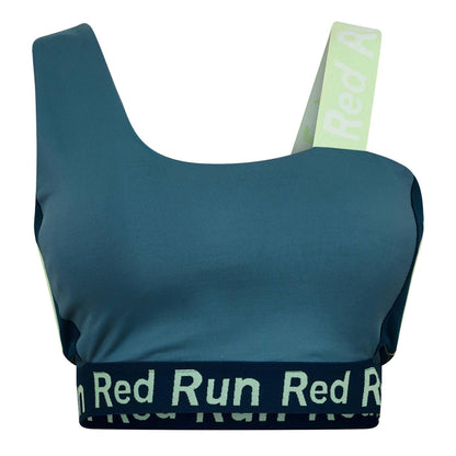 Green - Front - Red Run Womens-Ladies Skyline Colour Block Sports Bra
