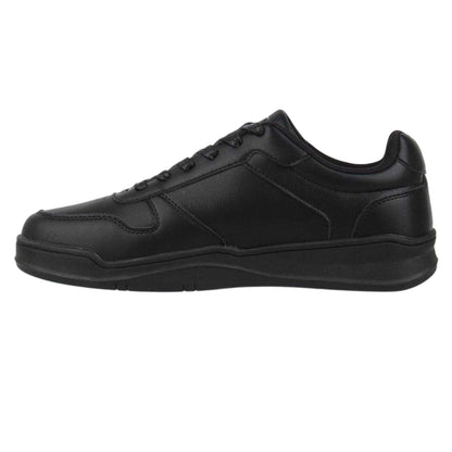 Black - Back - Giorgio Mens Faux Leather Lace Up Trainers