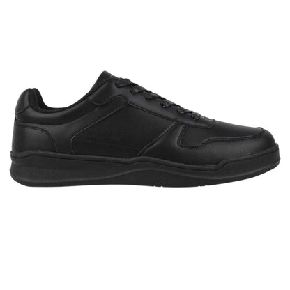 Black - Front - Giorgio Mens Faux Leather Lace Up Trainers