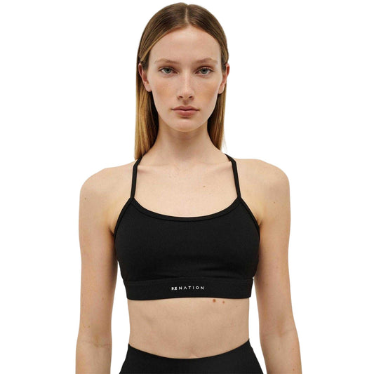 Black - Front - PE Nation Womens-Ladies Signature Logo Snug Fit Sports Bra