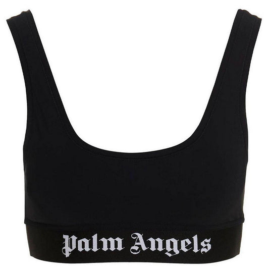 Black-White - Front - Palm Angels Womens-Ladies Classic Logo Sports Bra