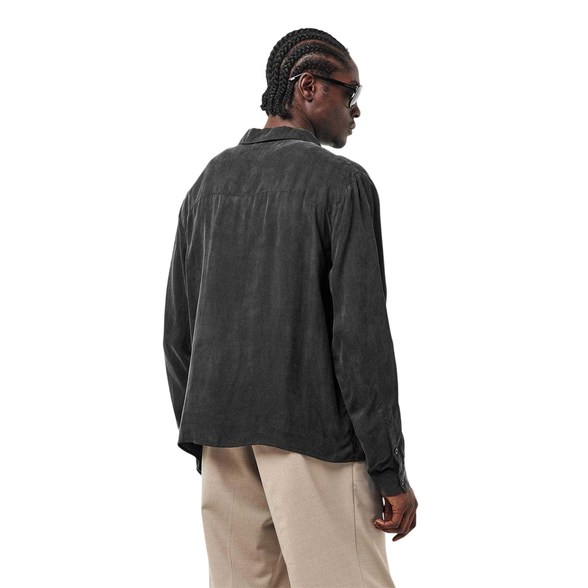 Black - Pack Shot - Belier Mens Plain Long-Sleeved Shirt