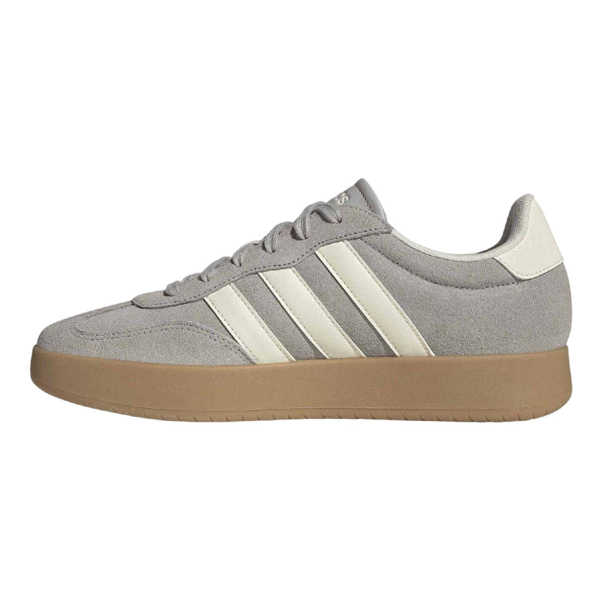 Grey-Cream - Side - Adidas Mens Barreda 99 Suede Flat Trainers