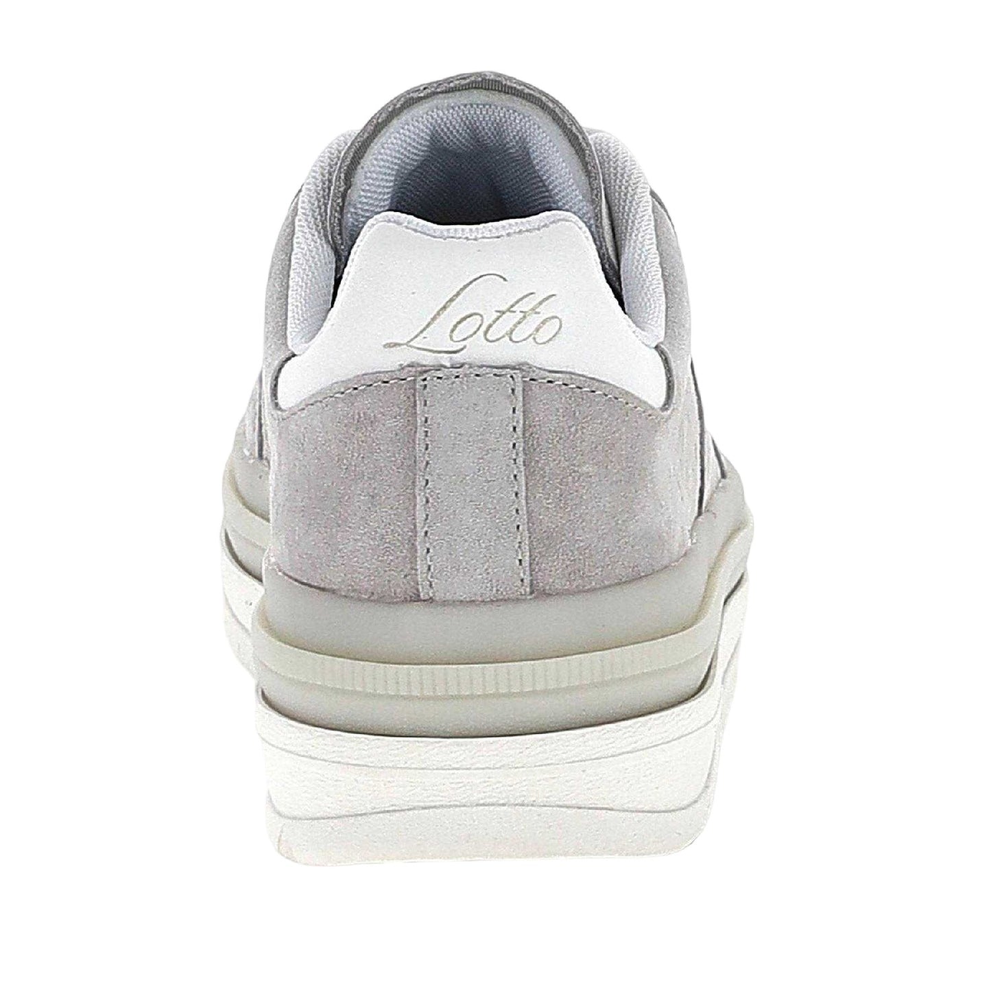 Mushroom - Back - Lotto Womens-Ladies Suede Low Cut Platform Trainers