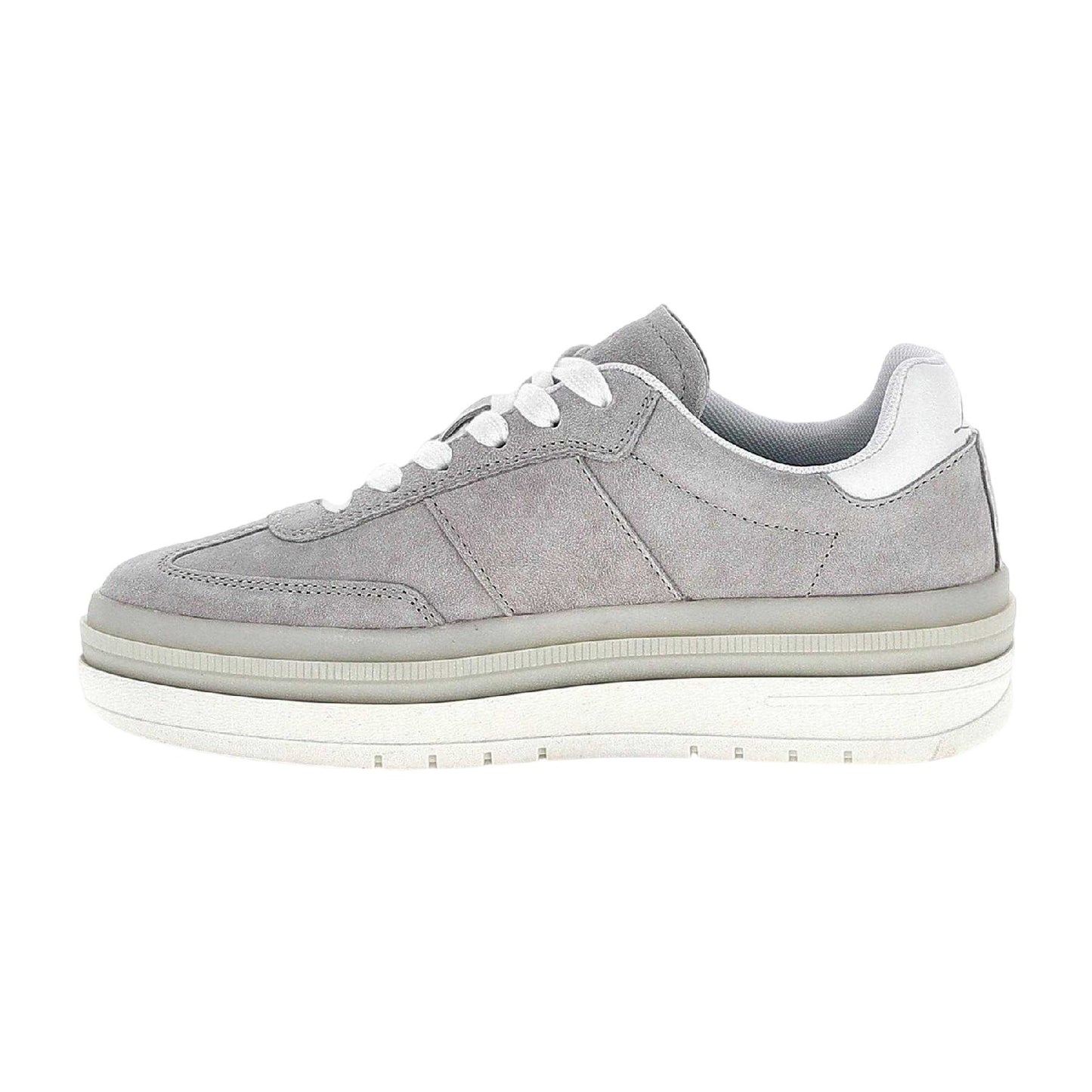 Mushroom - Side - Lotto Womens-Ladies Suede Low Cut Platform Trainers