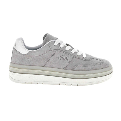 Mushroom - Front - Lotto Womens-Ladies Suede Low Cut Platform Trainers