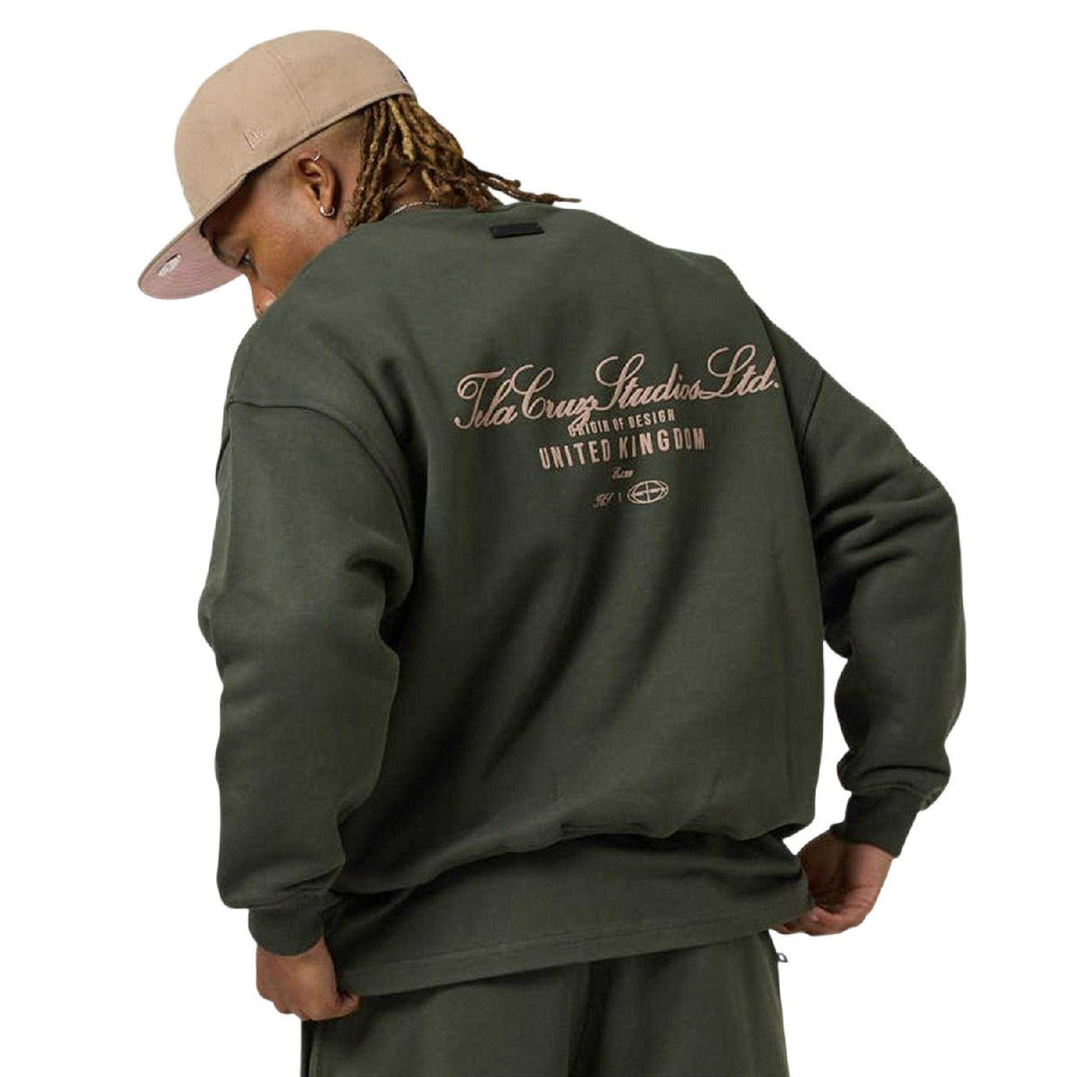 Forest - Back - Tela Cruz Mens Back Print Crew Neck Sweatshirt