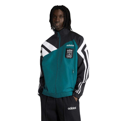 Green-Black - Side - Adidas Mens 1995 Liverpool FC Tracksuit Top
