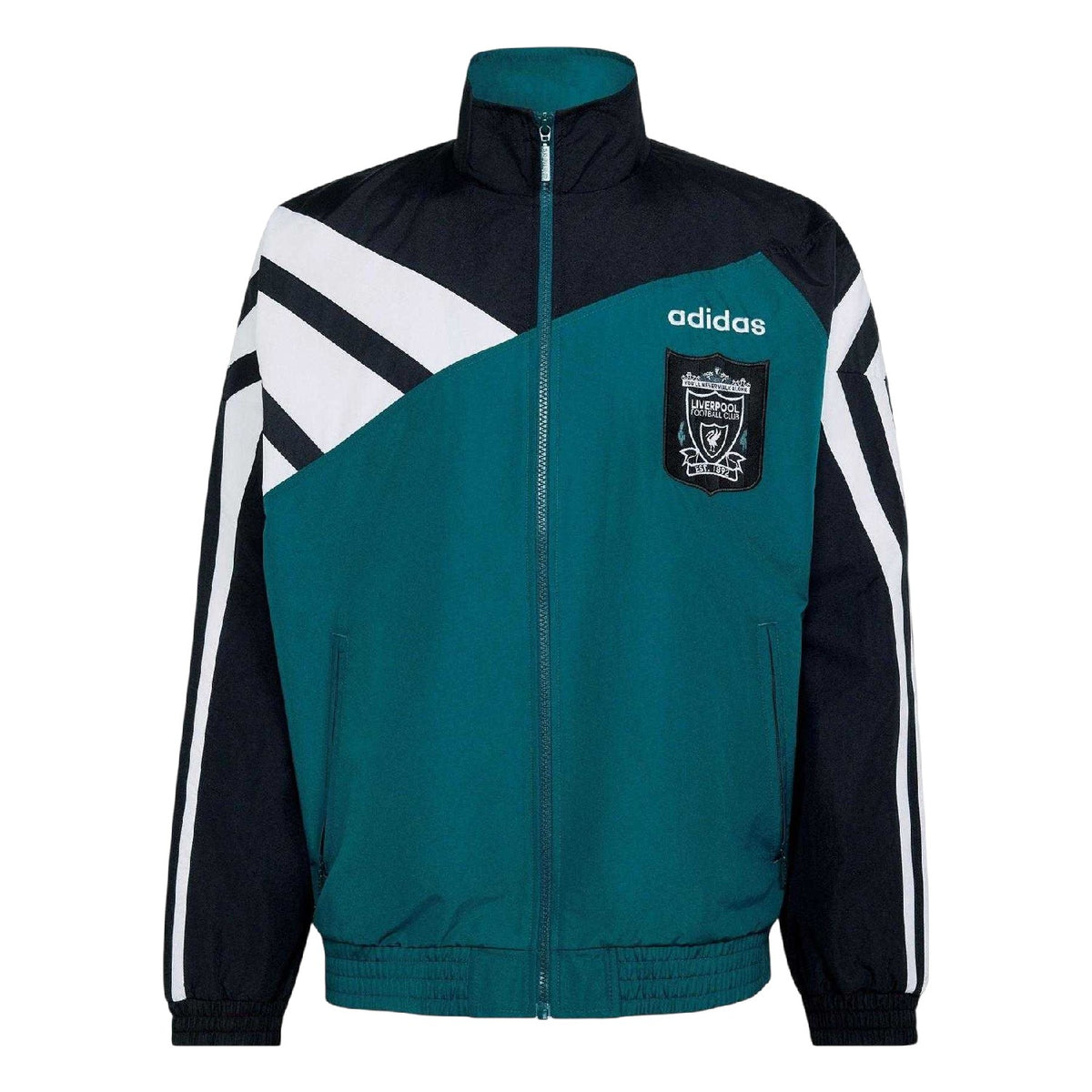 Green-Black - Front - Adidas Mens 1995 Liverpool FC Tracksuit Top