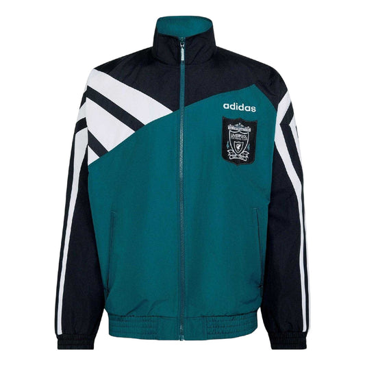 Green-Black - Front - Adidas Mens 1995 Liverpool FC Tracksuit Top