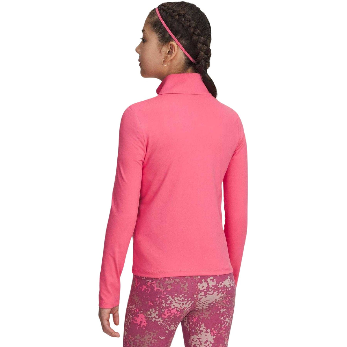 Pink - Side - Under Armour Girls Motion Woven Track Jacket