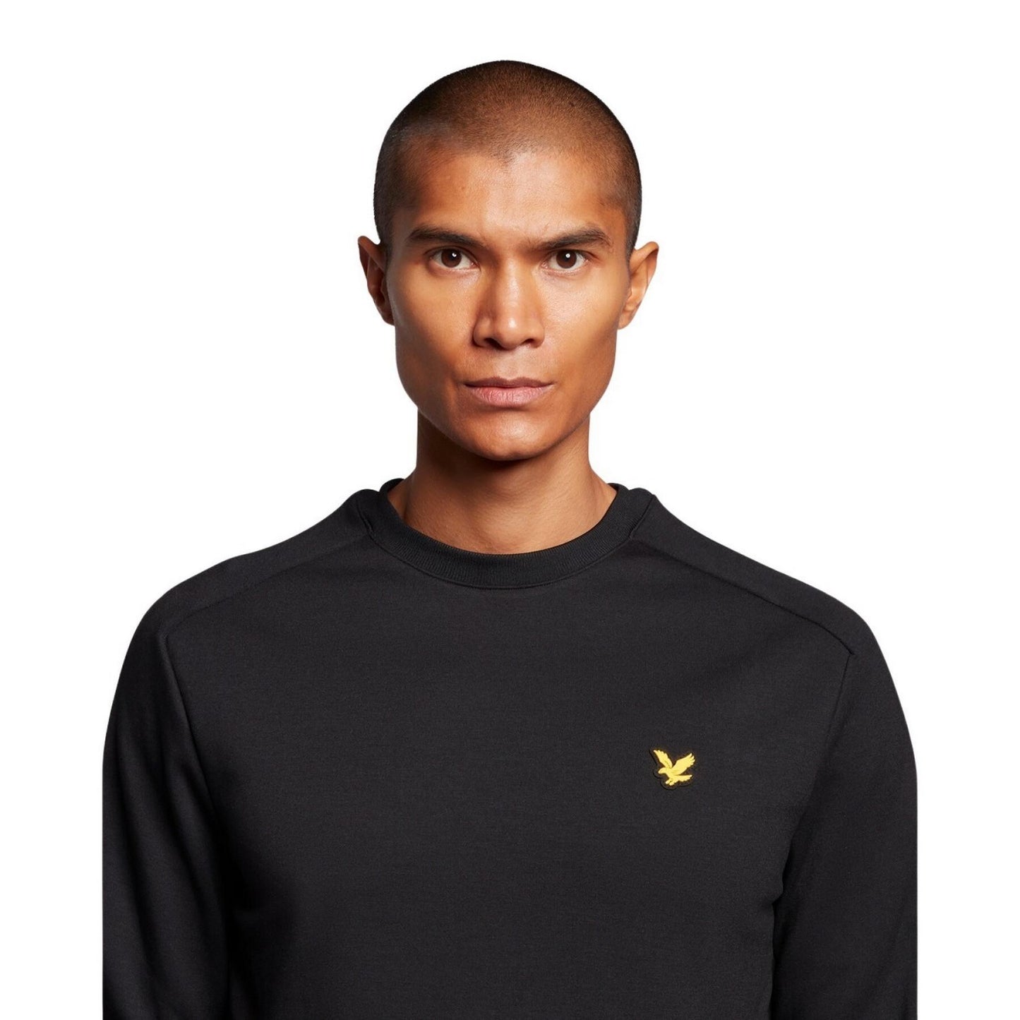 Black - Side - Lyle & Scott Mens Brand Crew Neck Sweatshirt