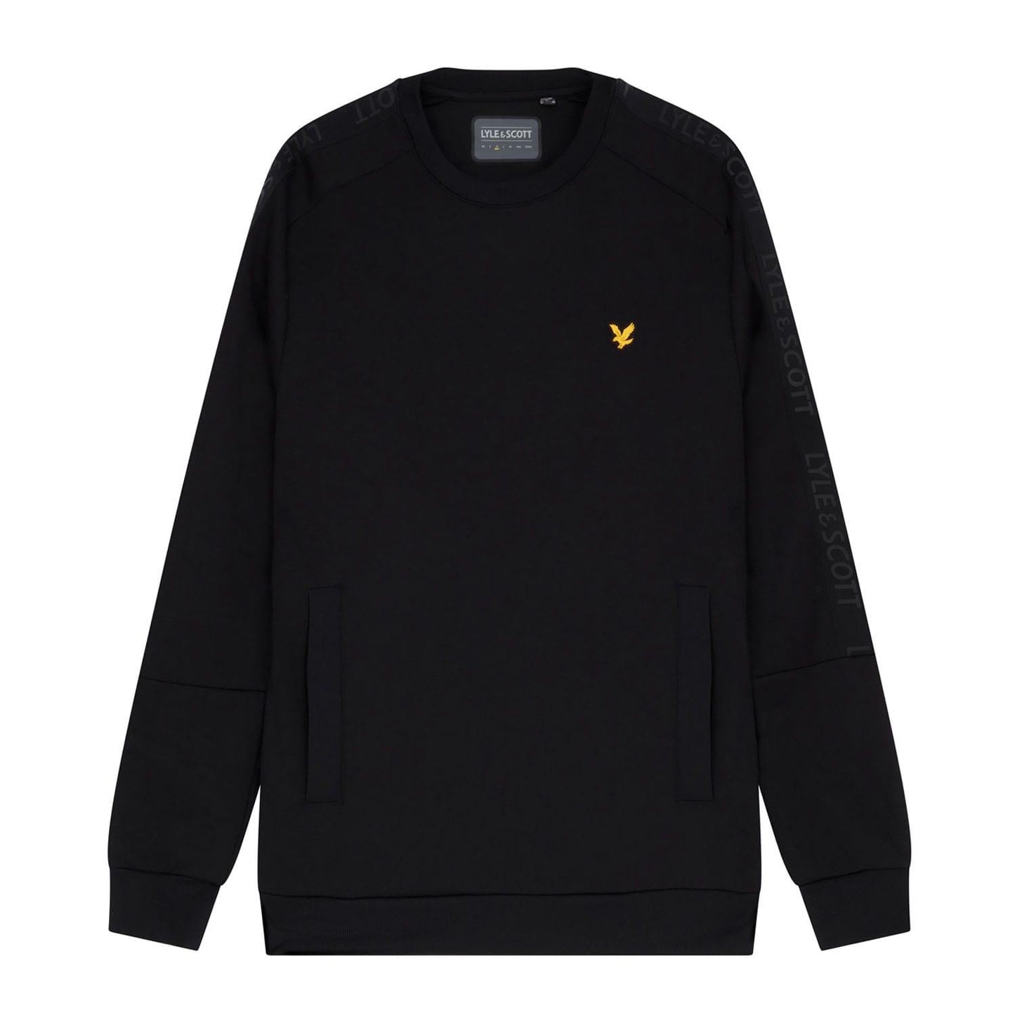 Black - Front - Lyle & Scott Mens Brand Crew Neck Sweatshirt