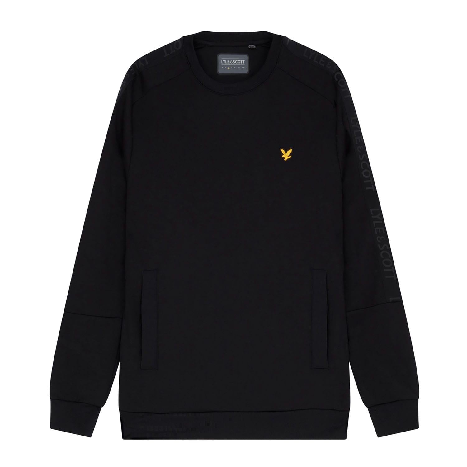 Black - Front - Lyle & Scott Mens Brand Crew Neck Sweatshirt