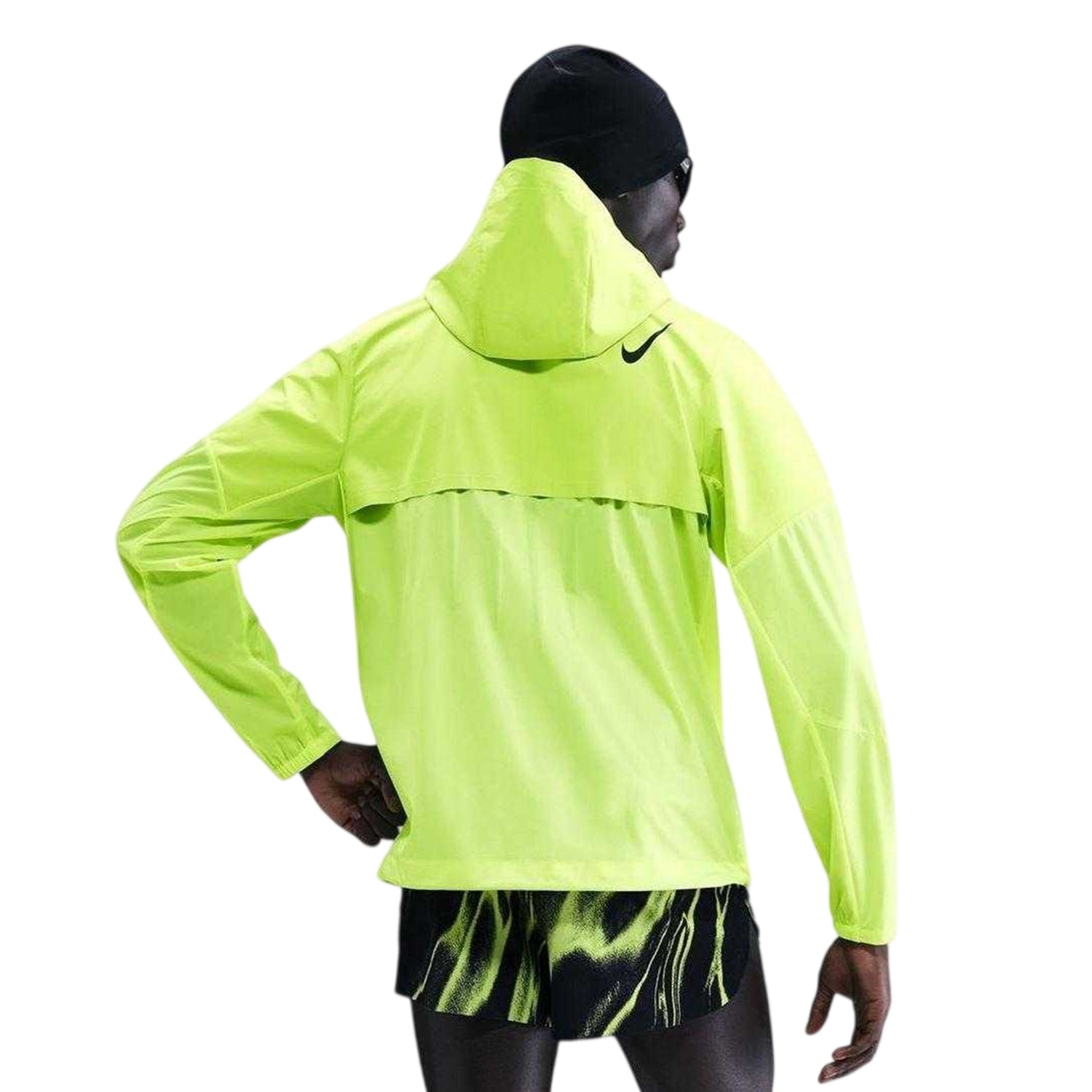 Volt-Black - Back - Nike Mens Storm-FIT Hooded Running Jacket